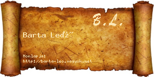 Barta Leó névjegykártya